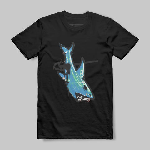 Shark Graphic Black Short Sleeve T-Shirt Product