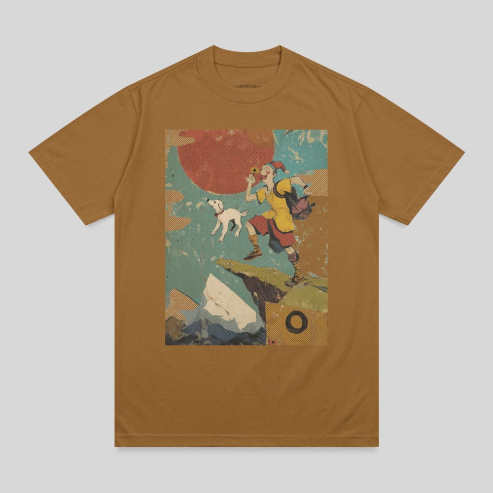 Explorer Dog Cliff Edge Vintage Collage Art product type