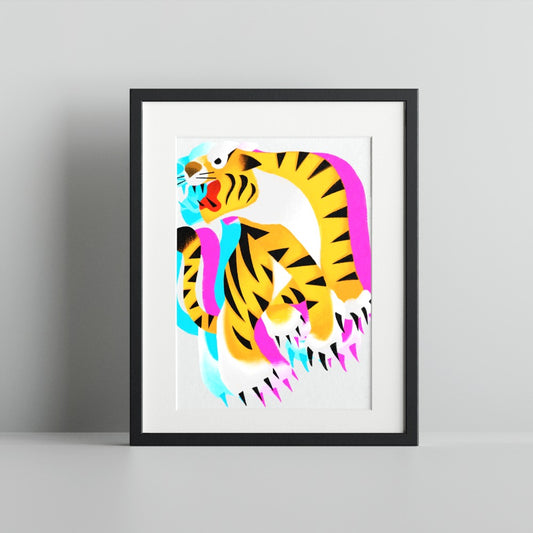 Colorful Tiger Art Print in Modern Style wall art