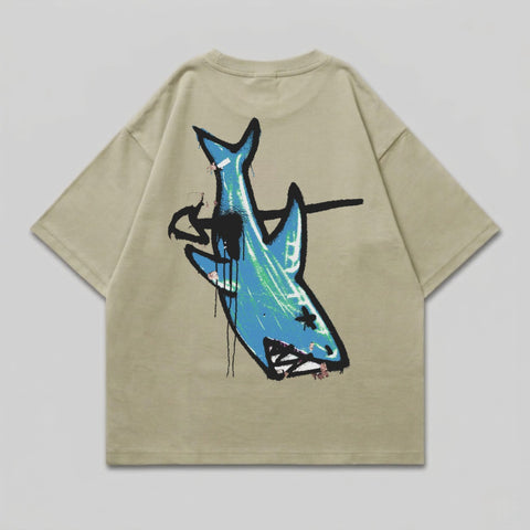Upside Down Graffiti Blue Shark Design t-shirt product type