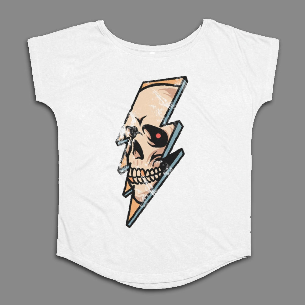 Skull and Lightning Bolt Graphic T-Shirt