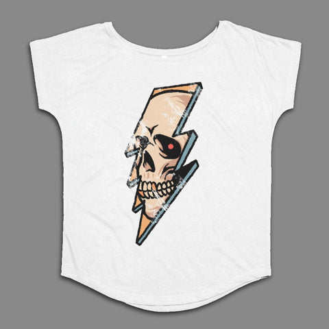 Skull and Lightning Bolt Graphic T-Shirt