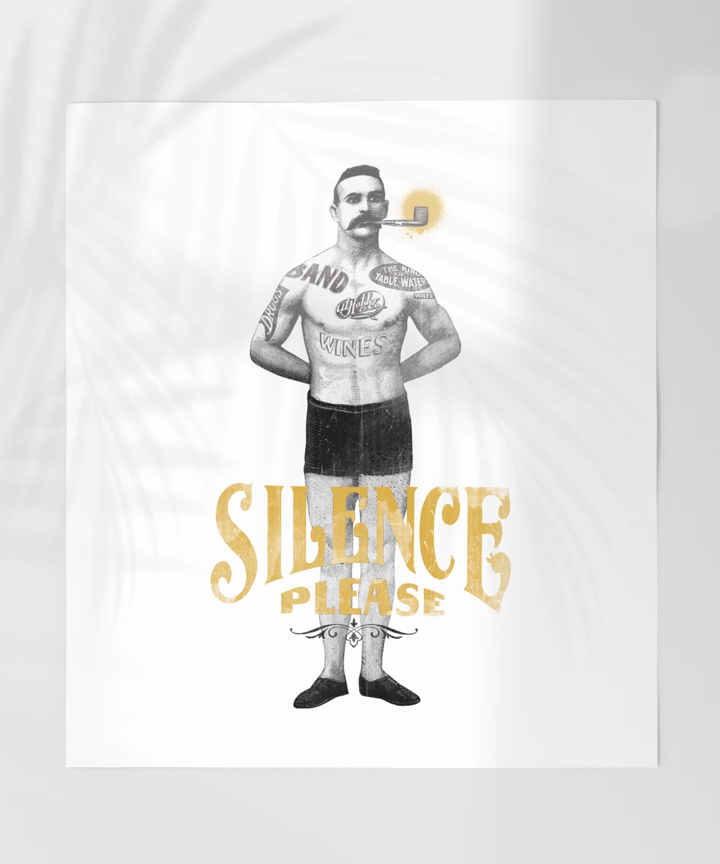 Silence Please Vintage Graphic Art Print