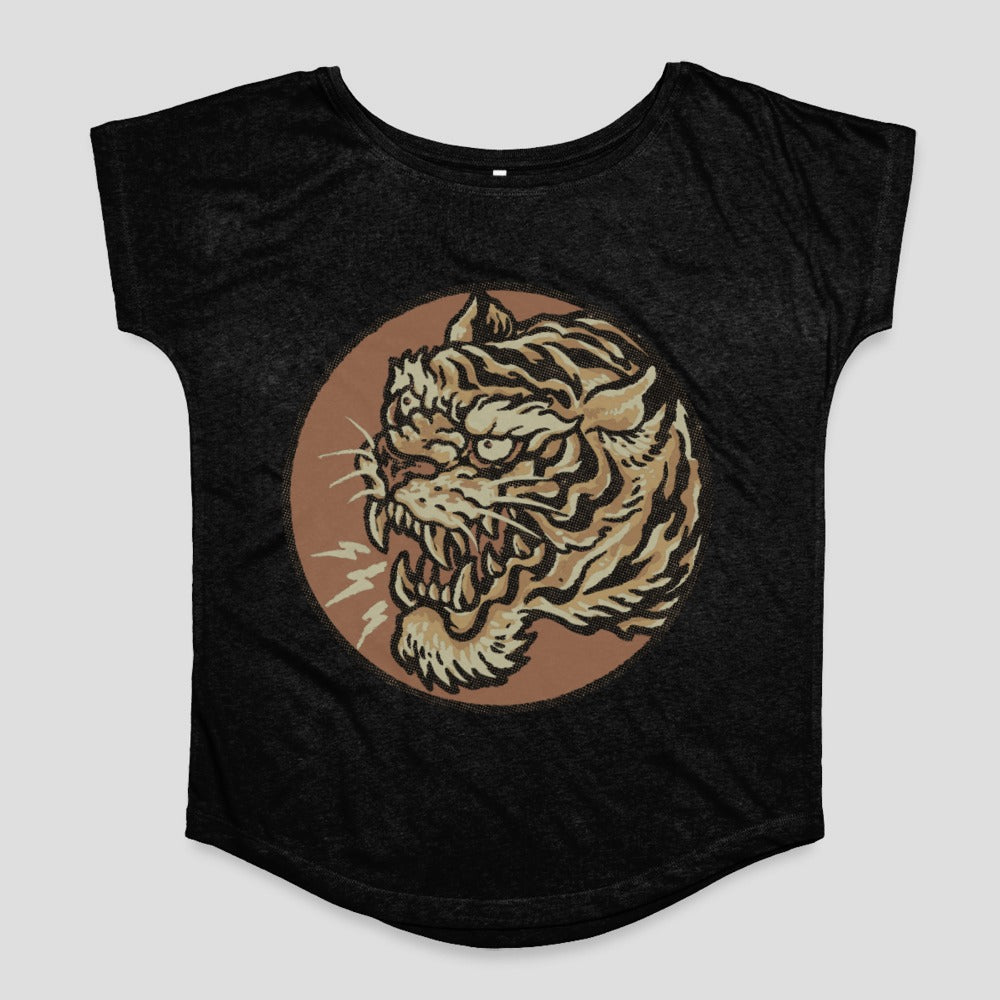 Fierce Tiger Graphic Women's Black T-Shirt