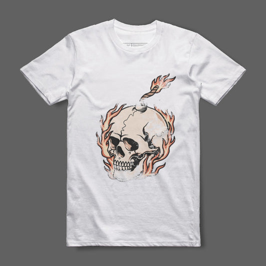 Flaming Skull Graphic Tee with Bold Design Product