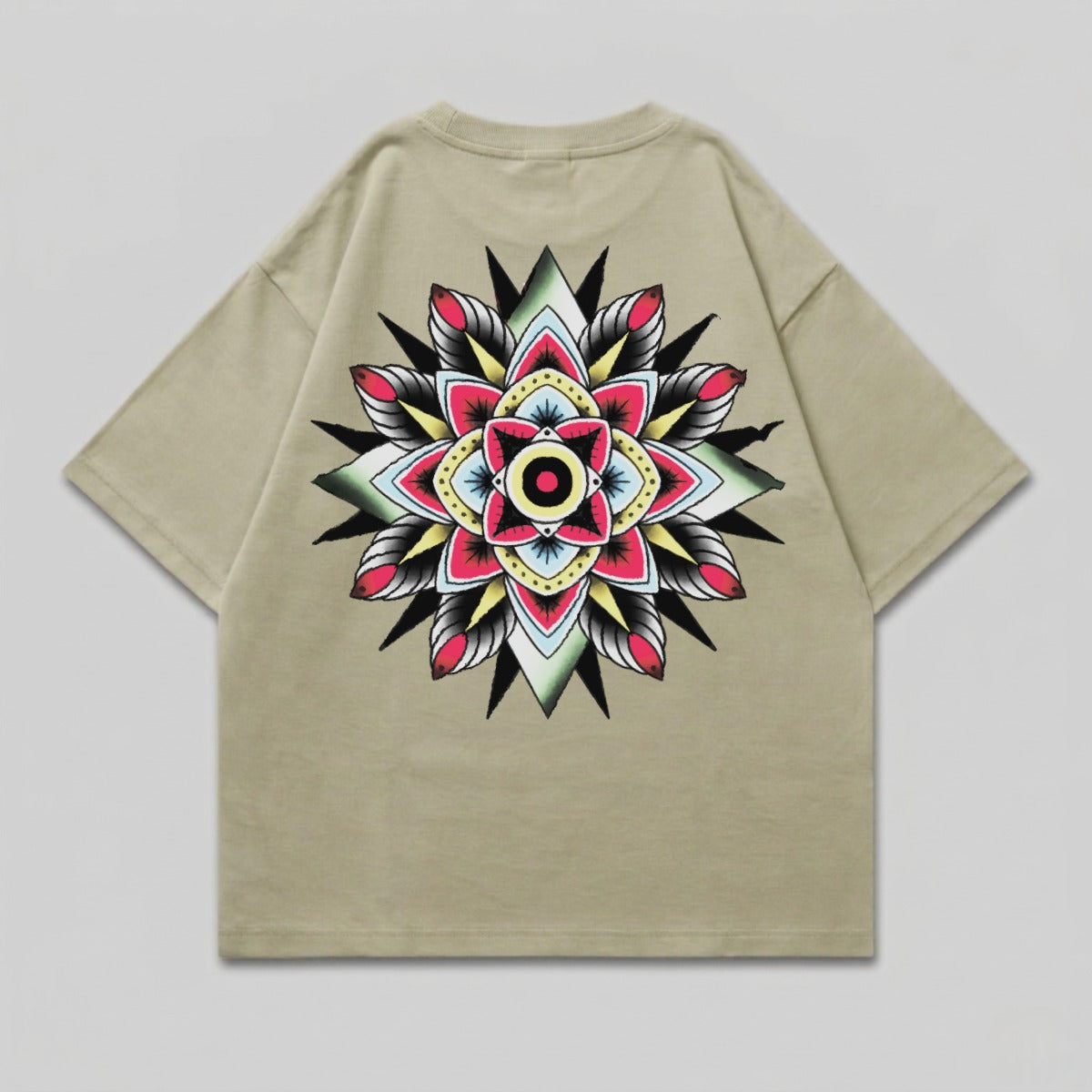 Khaki Green Traditional Tattoo Inspired Design T-Shirt product type