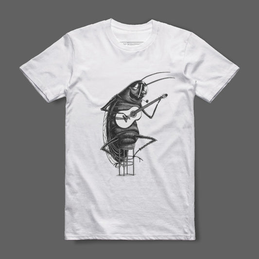 Guitar Playing Insect Artwork T-Shirt