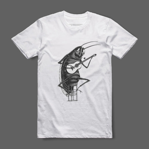 Guitar Playing Insect Artwork T-Shirt