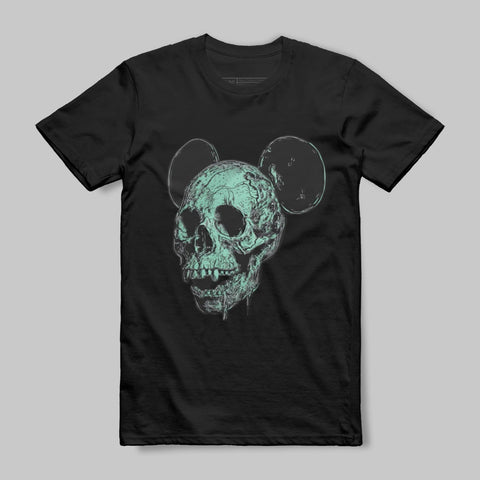 Unique Skull With Mouse Ears Graphic Tee Product