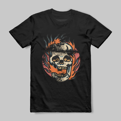 Flaming Skull Graphic Tee for Edgy Style