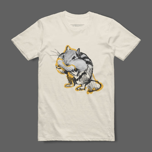 Whimsical Chipmunk Eating Art Graphic T-Shirt