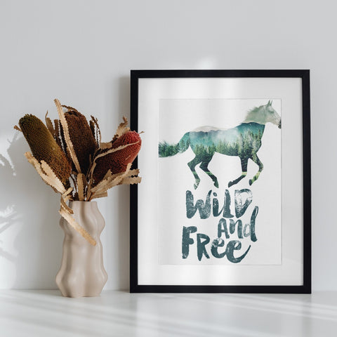 Wild and Free Forest Horse Art Print