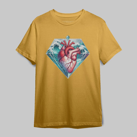 Anatomical Heart with Diamond Graphic T-Shirt