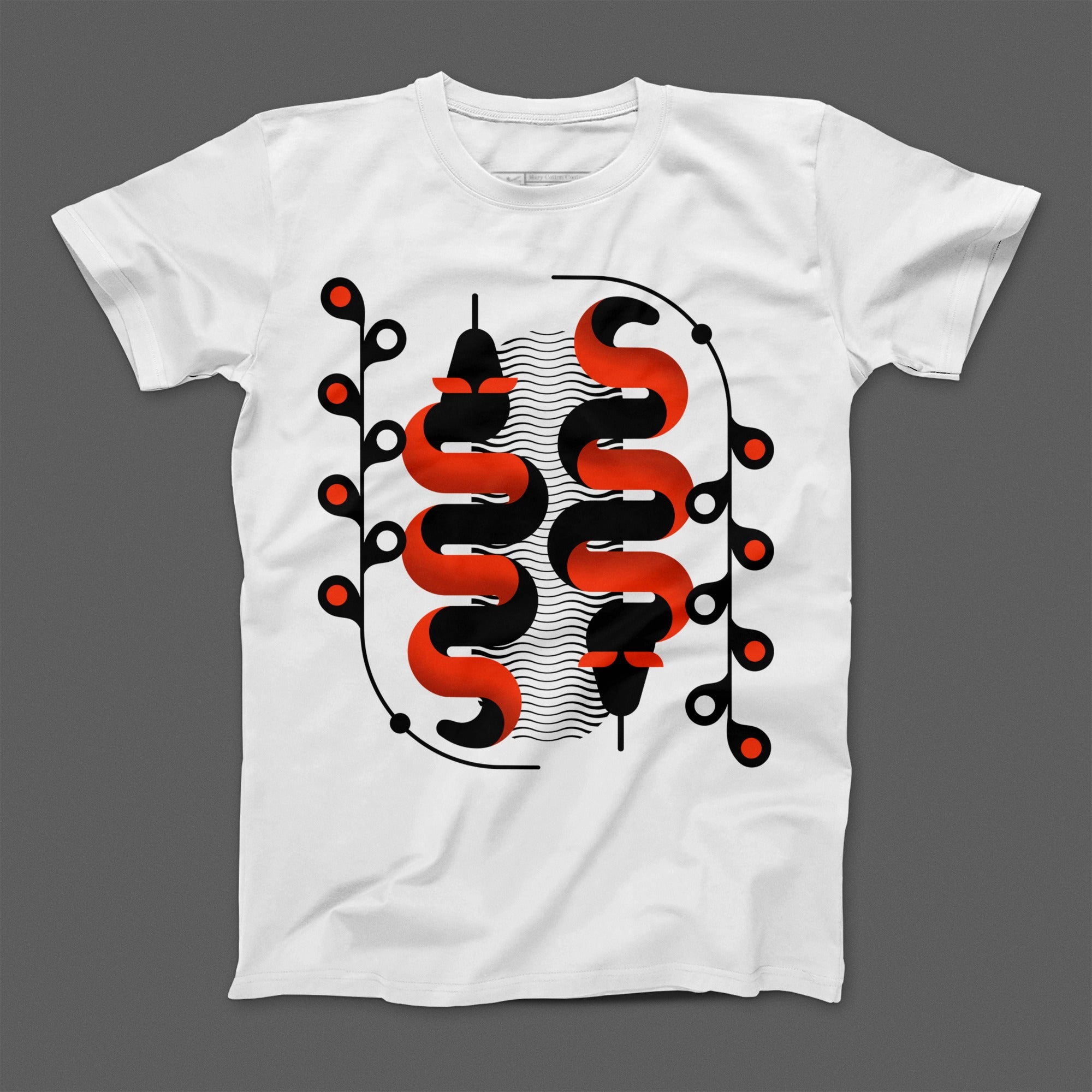 Abstract Red and Black Pattern Design T-Shirt