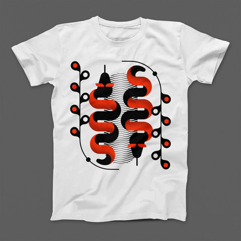 Abstract Red and Black Pattern Design T-Shirt