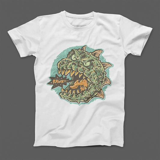Monster Graphic Tee with 'RAWR' Text T-shirt