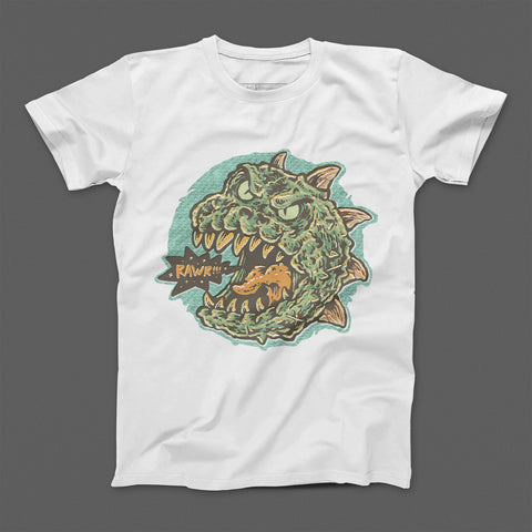 Monster Graphic Tee with 'RAWR' Text T-shirt