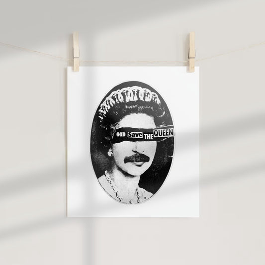 God Save The Queen Art Poster Print Wall Decor