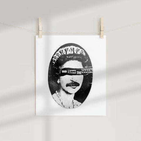 God Save The Queen Art Poster Print Wall Decor