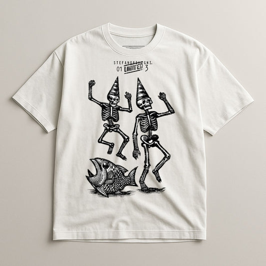 Limited Edition Skeleton and Fish Themed T-Shirt