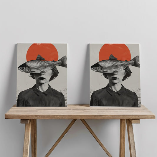 Quadro canvas face-fish