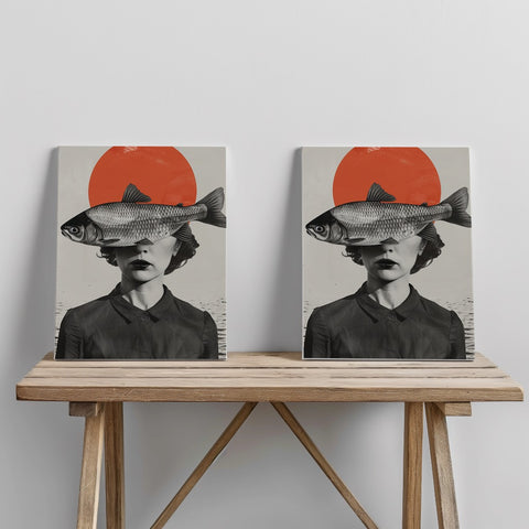 Quadro canvas face-fish