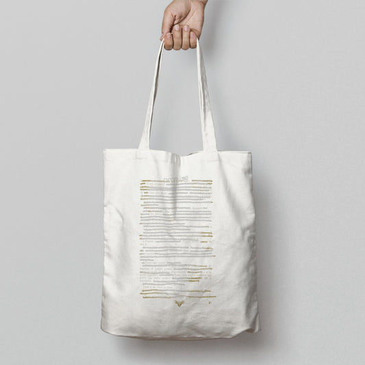 Hand Holding White Eco-Friendly Printed Tote Bag