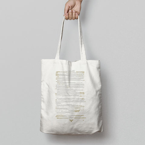 Hand Holding White Eco-Friendly Printed Tote Bag