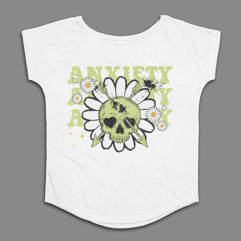 Anxiety Daisy Skull Design Short Sleeve Shirt