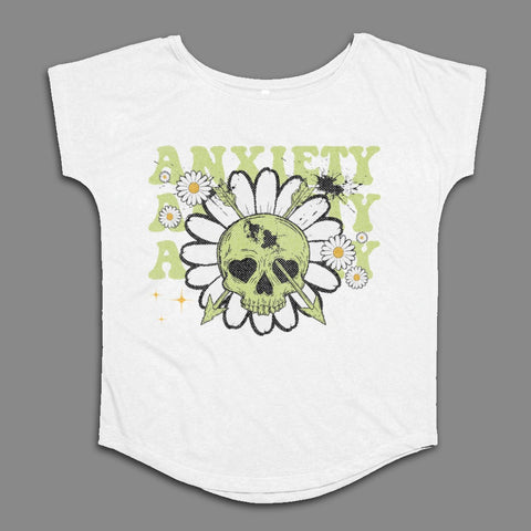 Anxiety Daisy Skull Design Short Sleeve Shirt