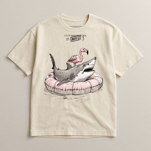 Limited Edition Shark and Flamingo Graphic Tee