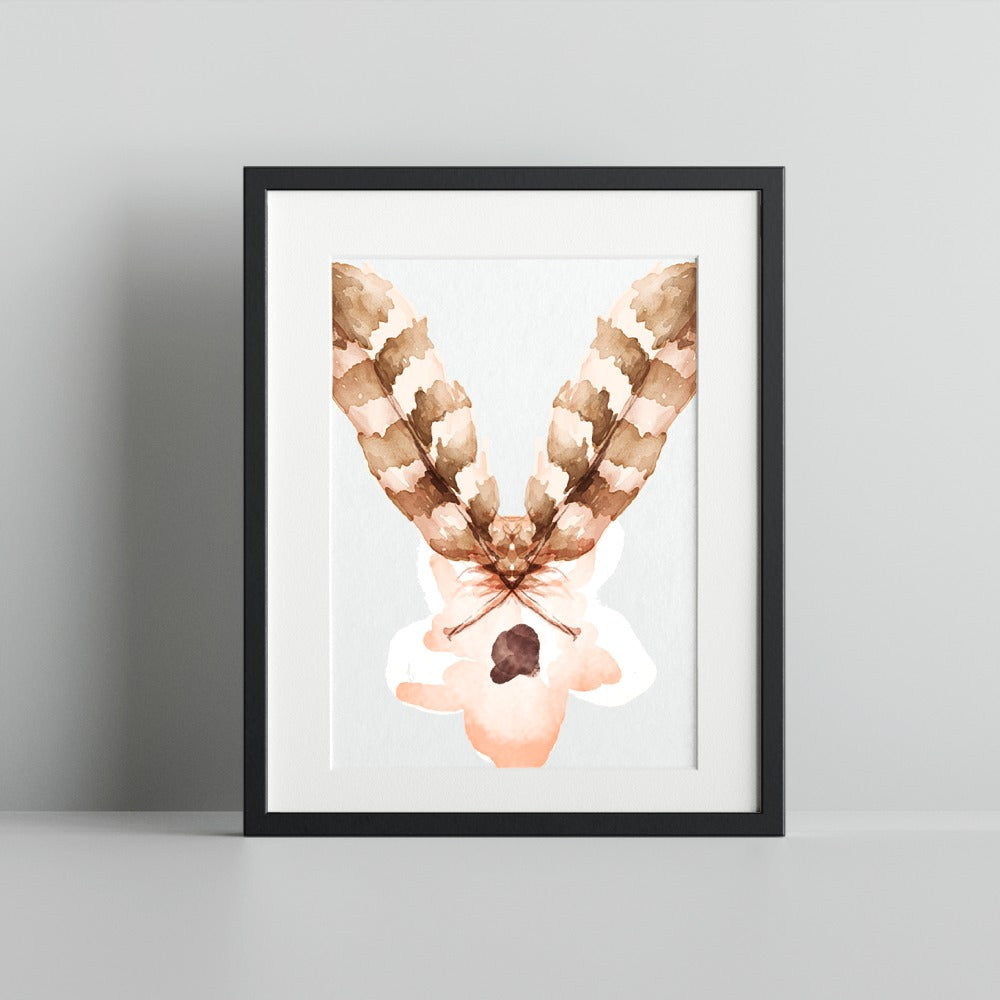 Abstract Feather Art in Black Frame Wall Decoration