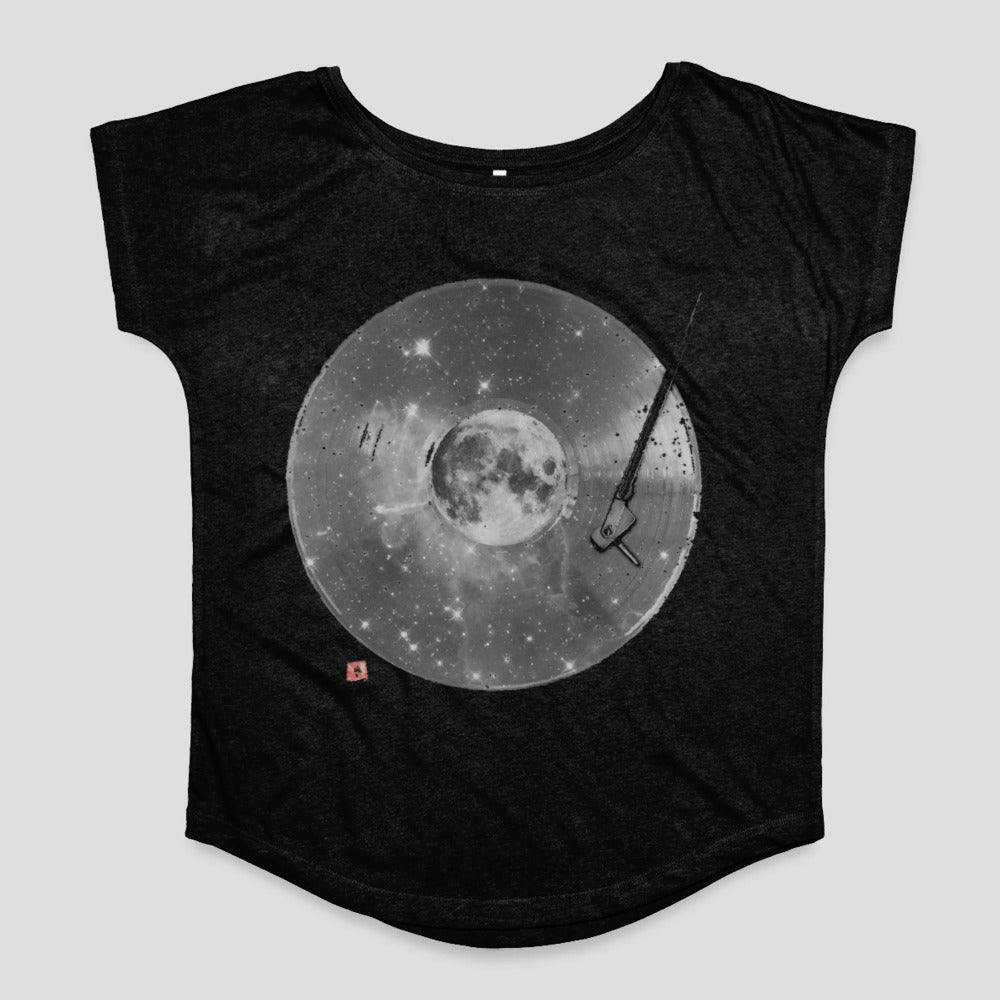 Moon and Space Turntable Graphic Women's Shirt