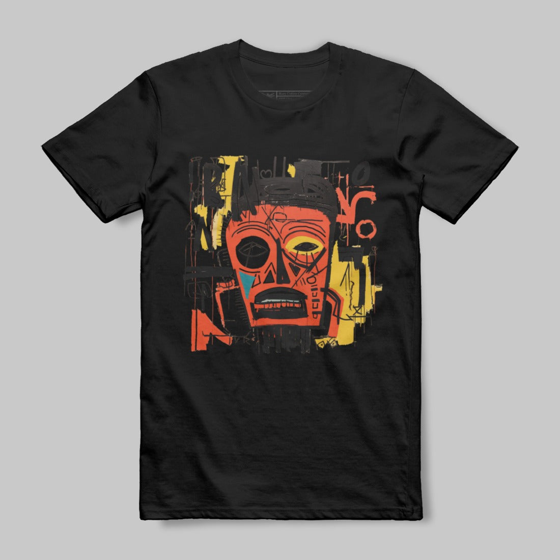 Vibrant Abstract Face Art Black Graphic Tee product