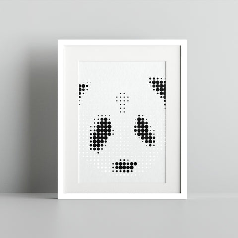 Minimalist Panda Dot Art Print Framed Wall Decor