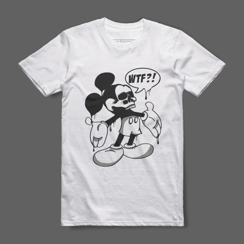 Skeleton Cartoon Character WTF Graphic T-Shirt