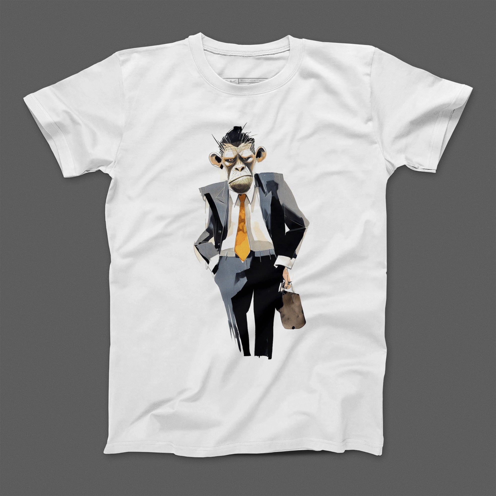 Business Monkey Graphic Print T-Shirt for All Ages