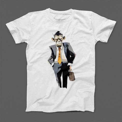 Business Monkey Graphic Print T-Shirt for All Ages