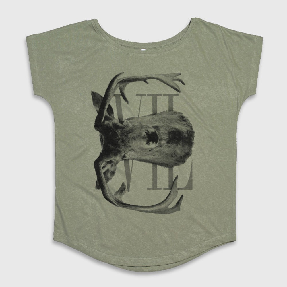 Antler Skull Graphic Printed Relaxed Fit T-shirt