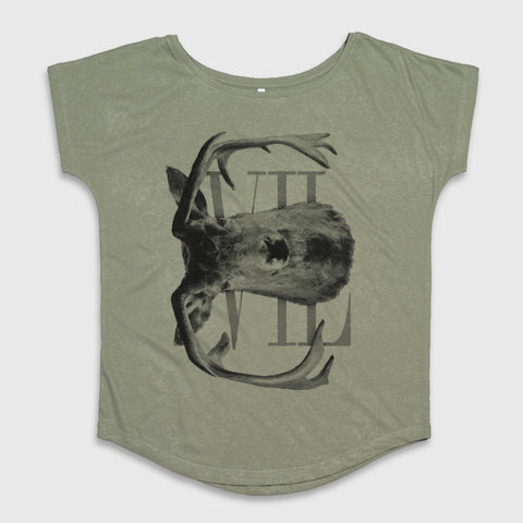 Antler Skull Graphic Printed Relaxed Fit T-shirt