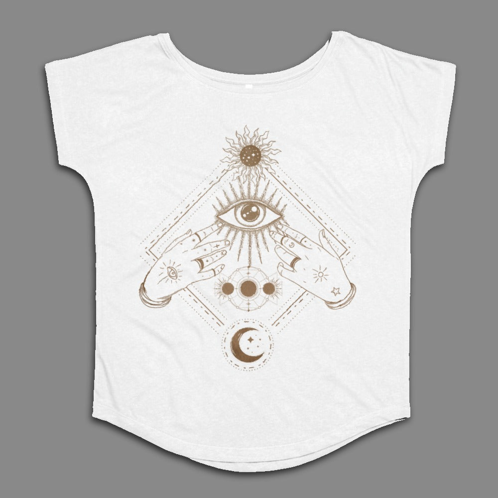 Mystical All-Seeing Eye and Hands Graphic T-Shirt