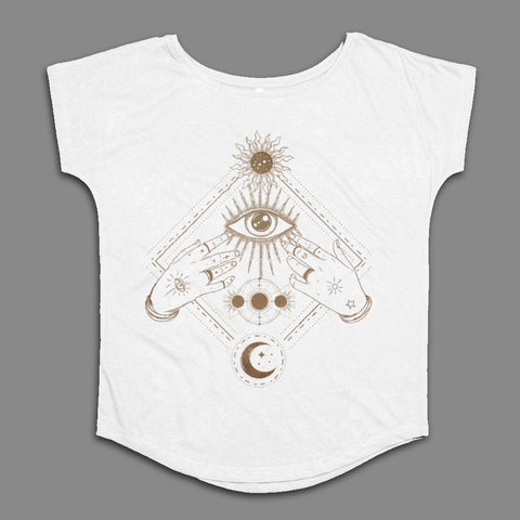 Mystical All-Seeing Eye and Hands Graphic T-Shirt