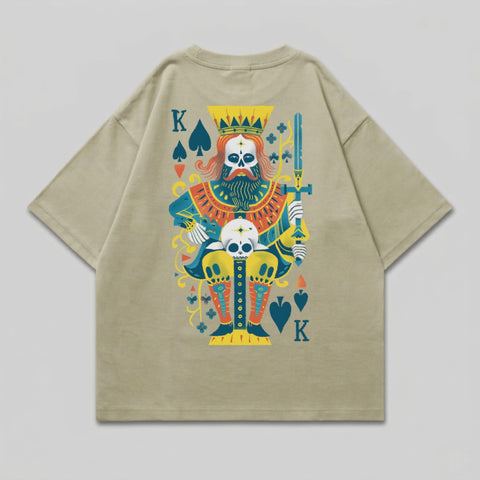 Skeleton King Spade Card Crown Sword Graphic T-shirt product type
T-shirt, Graphic Tee, Skeleton King, King of Spades, Playing Card, Skull Art, Crown Design, Sword Graphic, Oversized Shirt, Streetwear Fashion, Unique T-shirt, Card Game Theme, Poker Inspired, Beige Shirt, Khaki Top, Gothic Style Tee, Dark Aesthetic, Vintage Style, Mens T-shirt, Unisex Graphic