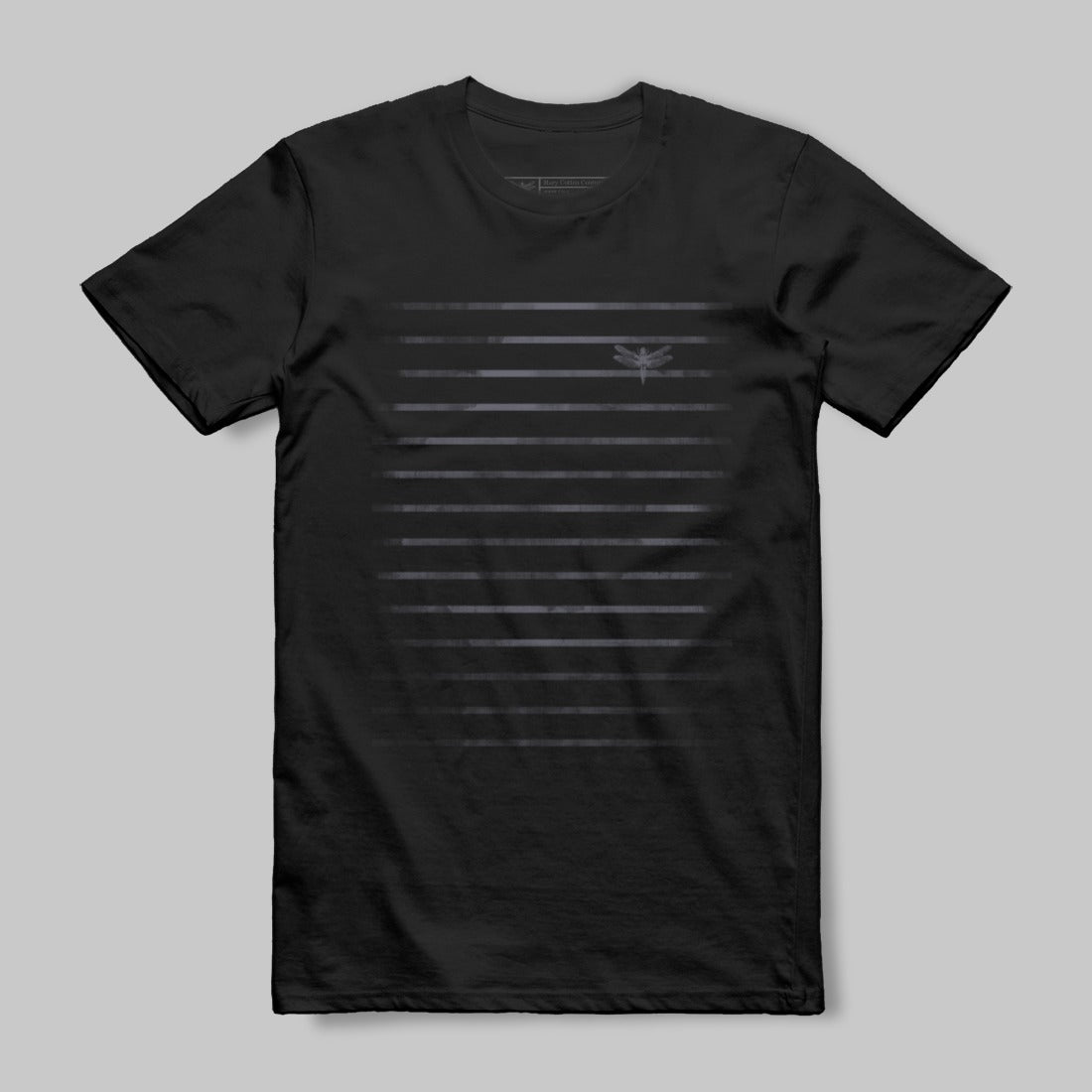 Subtle Striped Design Black T-Shirt for Casual Wear