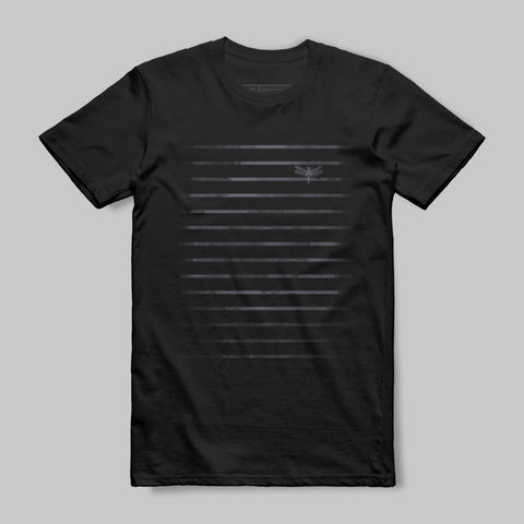 Subtle Striped Design Black T-Shirt for Casual Wear