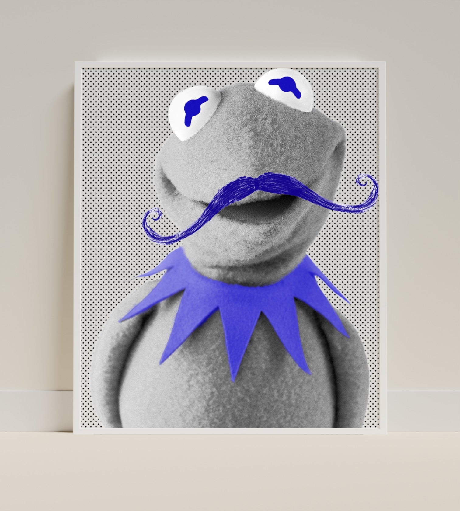 Quirky Purple Mustache and Collar Frog Wall Art