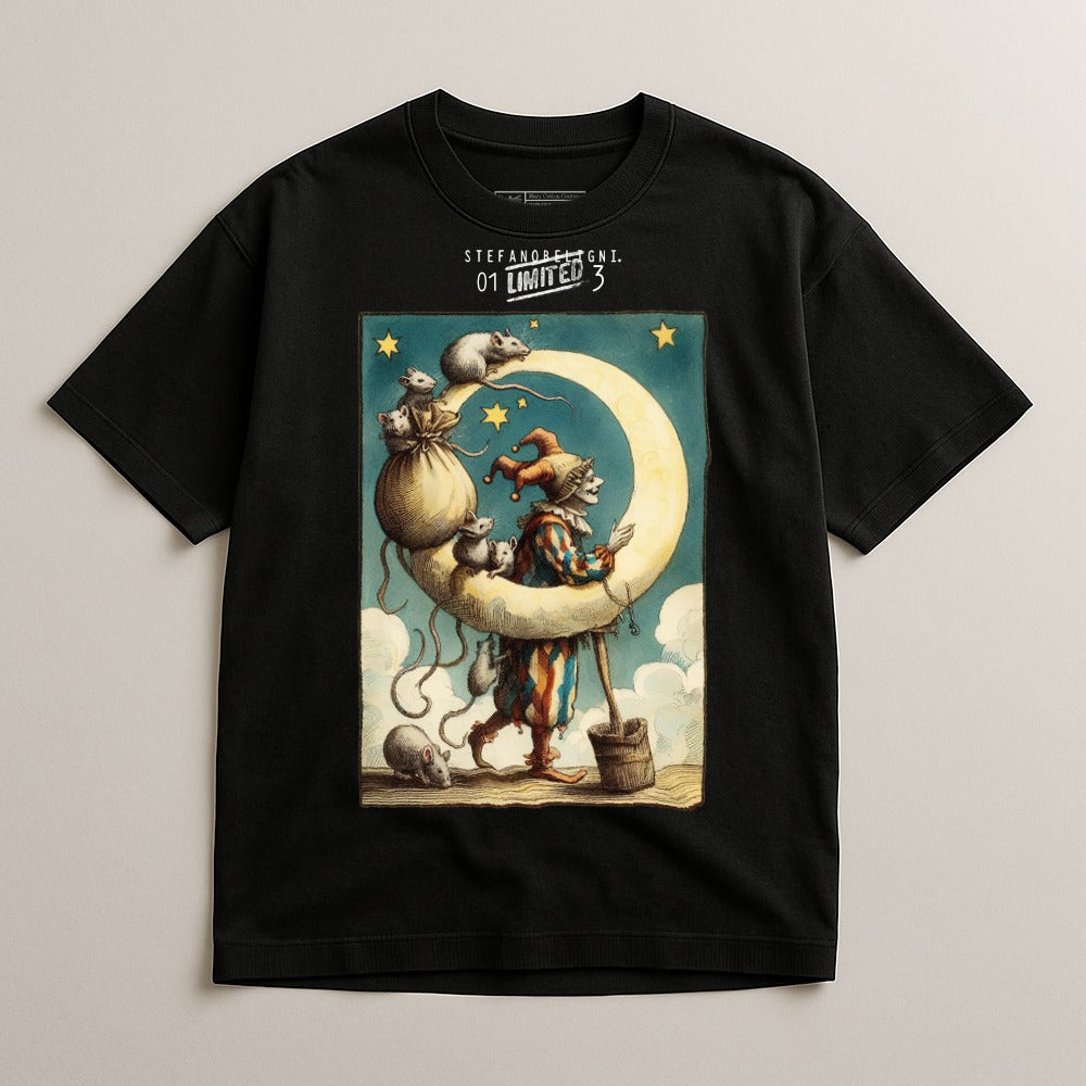 Whimsical Moonlit Scene with Animals Graphic Shirt