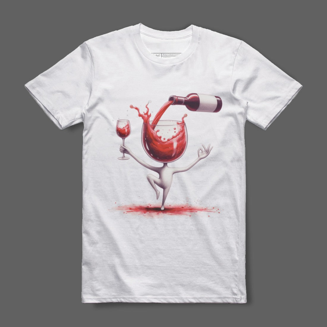 Funny Dancing Wine Glass Character T-Shirt
