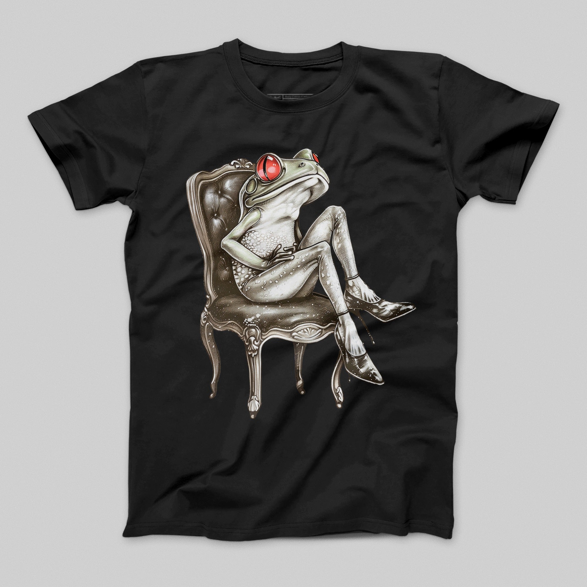 Relaxed Frog Sitting on Antique Chair T-shirt