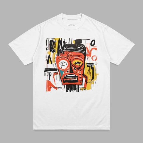 Vibrant Abstract Face Urban Graffiti White product type